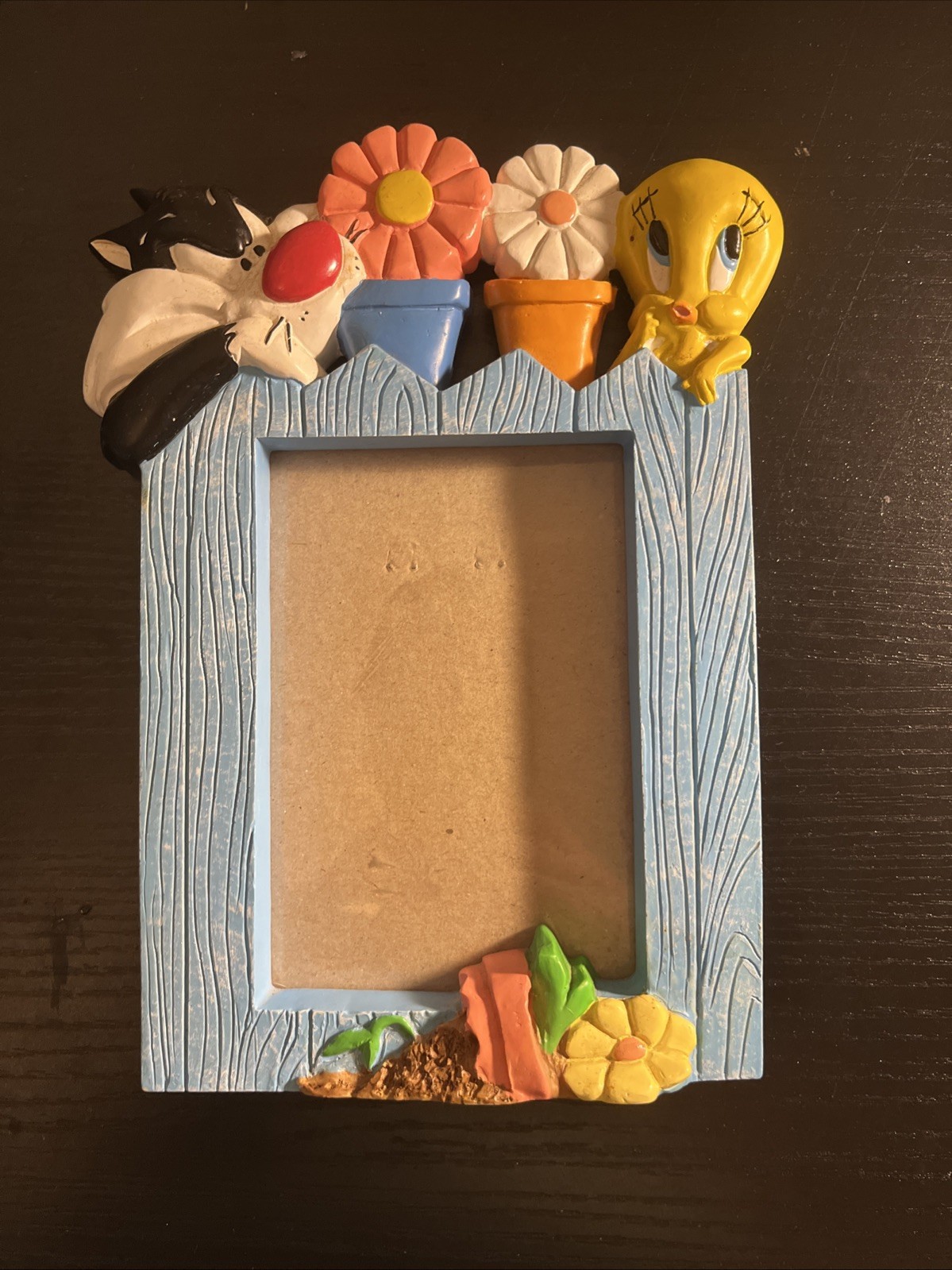 Vintage Tweety Bird and Sylvester WB 3x4.5 Photo Frame Warner Bros