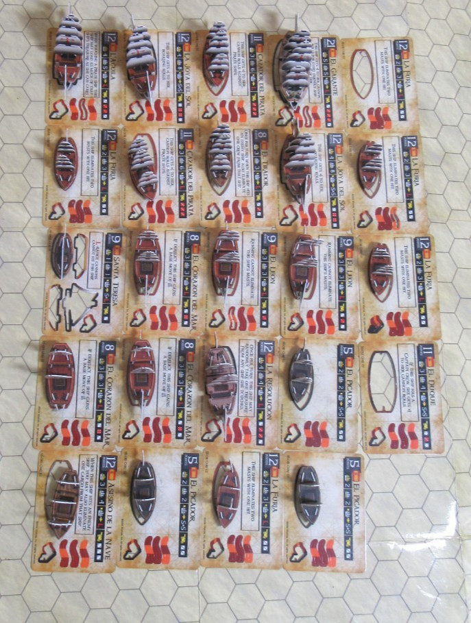 Pirates of the Spanish Main CSG Spanish Main Lot Of 22 Assembled Ships Wizkids