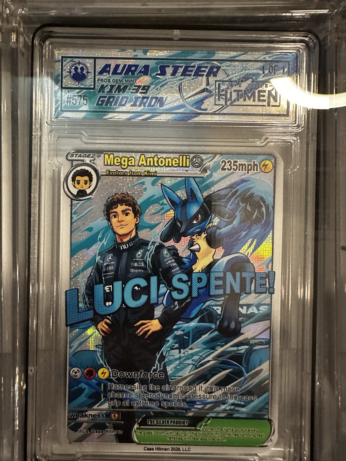 Case Hitmen Aura Steer - Kimi Antonelli & Lucario Trading Card