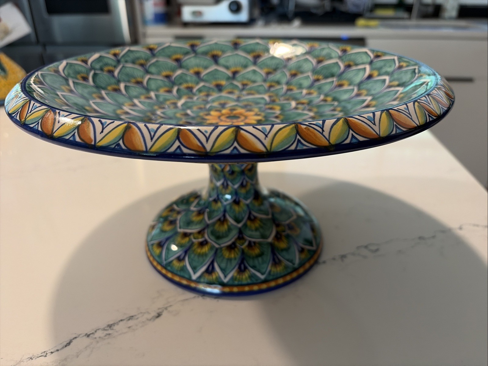 DERUTA SBERNA Geribi LRG CENTERPIECE PEDESTAL FRUIT BOWL; XLNT COND