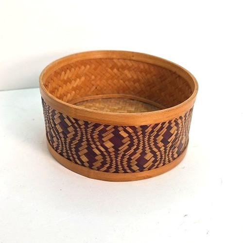 Woven Striped Diamond & Chevron Designed Breadbasket