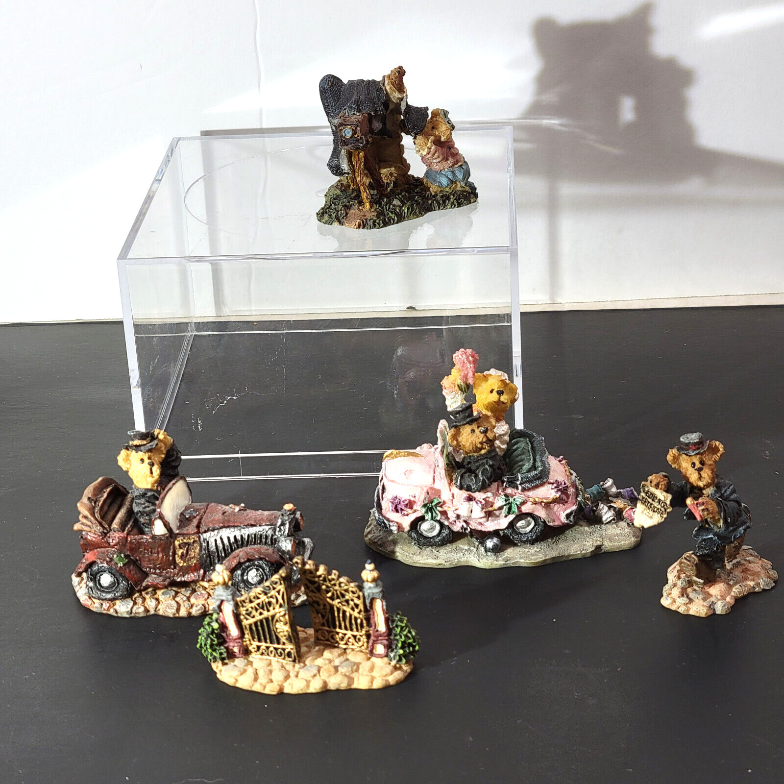 Boyds Town Village Mini 2001 6 Characters  Bearly Wed Larry Gates Dudley ++ VTG