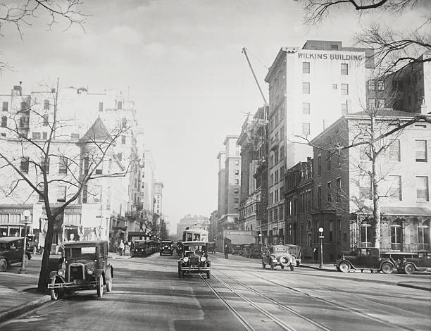 Washington, Dc A View Of H Street, Looking South, From Madison Pla- Old Photo