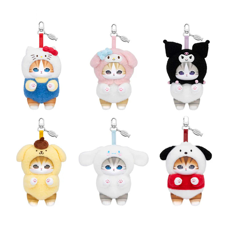 mofusand Sanrio Kiramekko Plush Keychain 6 types set Japan