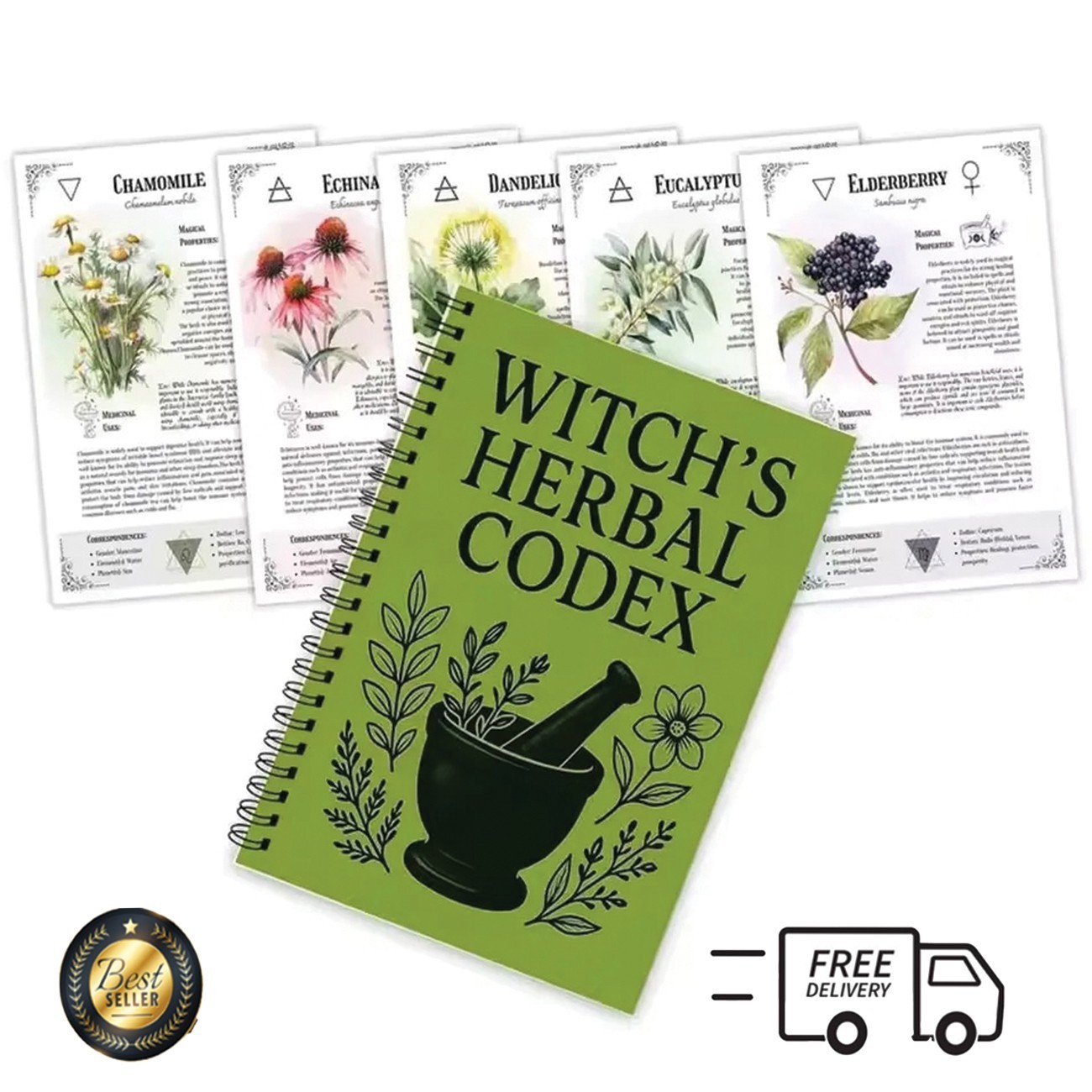 Witch's Herbal Codex - Magical Herb Guide Book Occult Pagan Witchcraft Reference