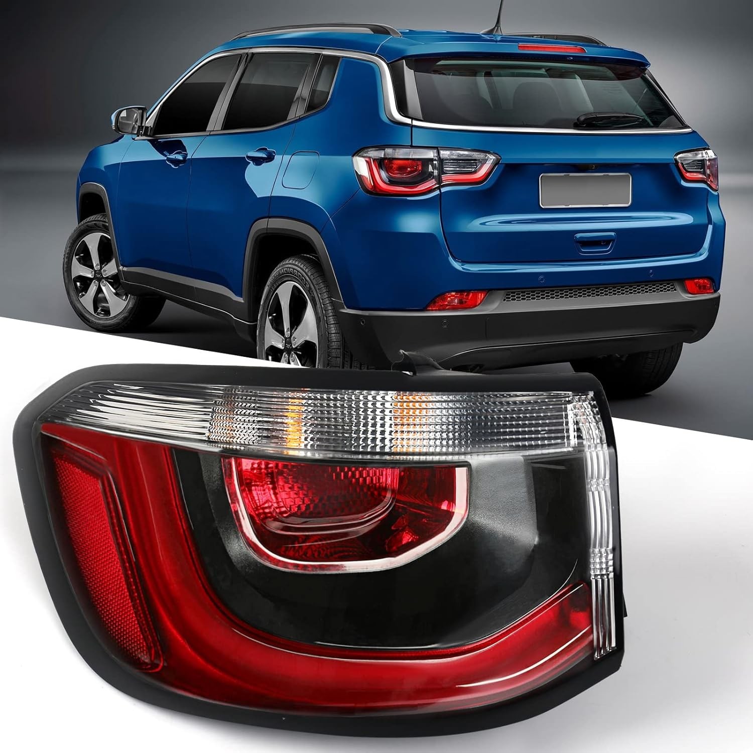 Jeep Compass 2017-2021 Left Outer Tail Light LH Driver Side Replacement Assembly