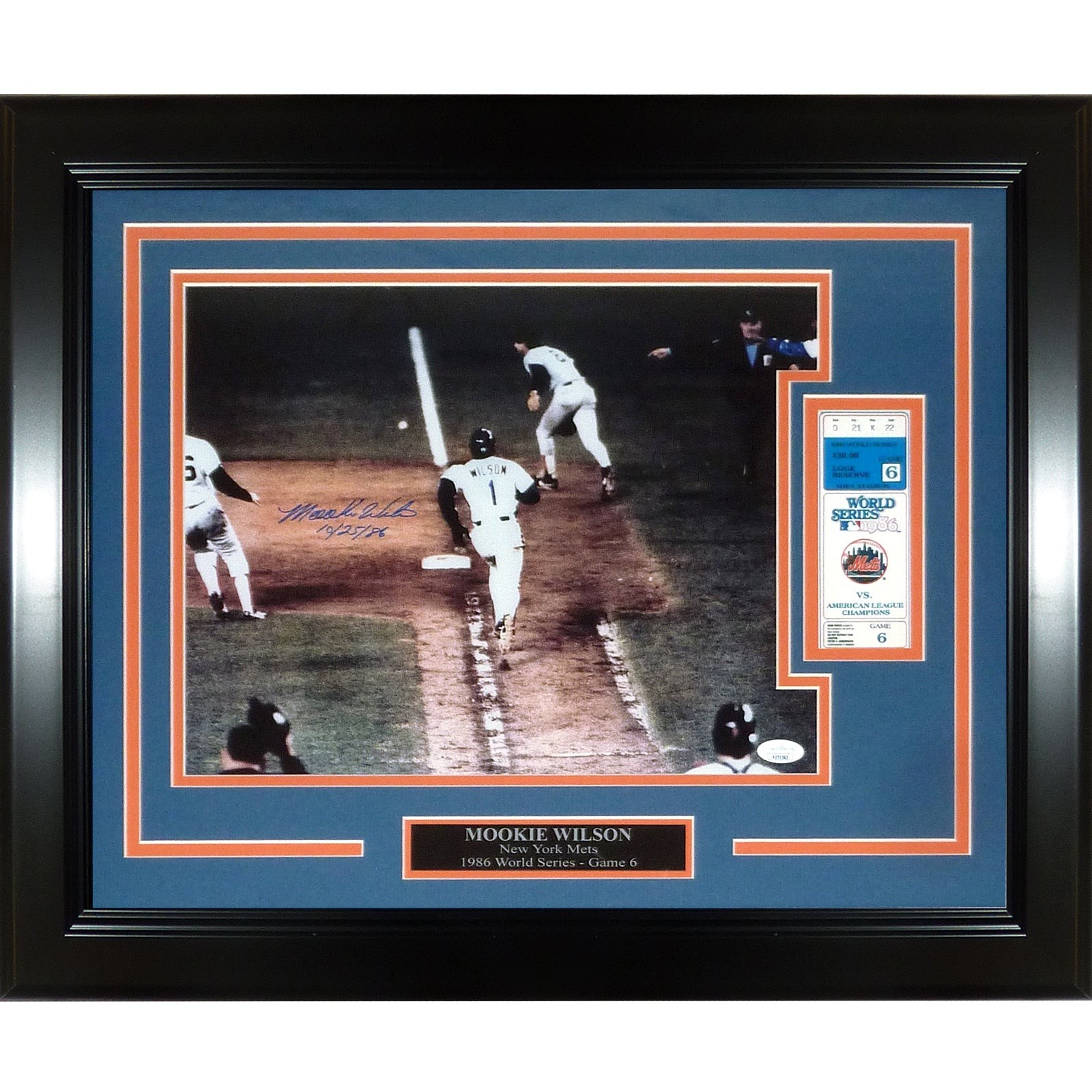 Mookie Wilson Autographed New York Mets (1986 World Series) Deluxe Framed 11x14