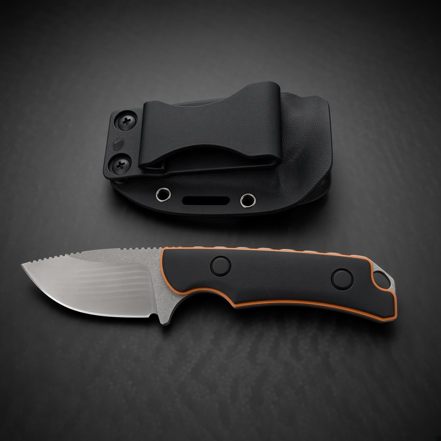 Fixed Blade Hunting Knife High Vis Orange Outline G10 Handle w/Sheath