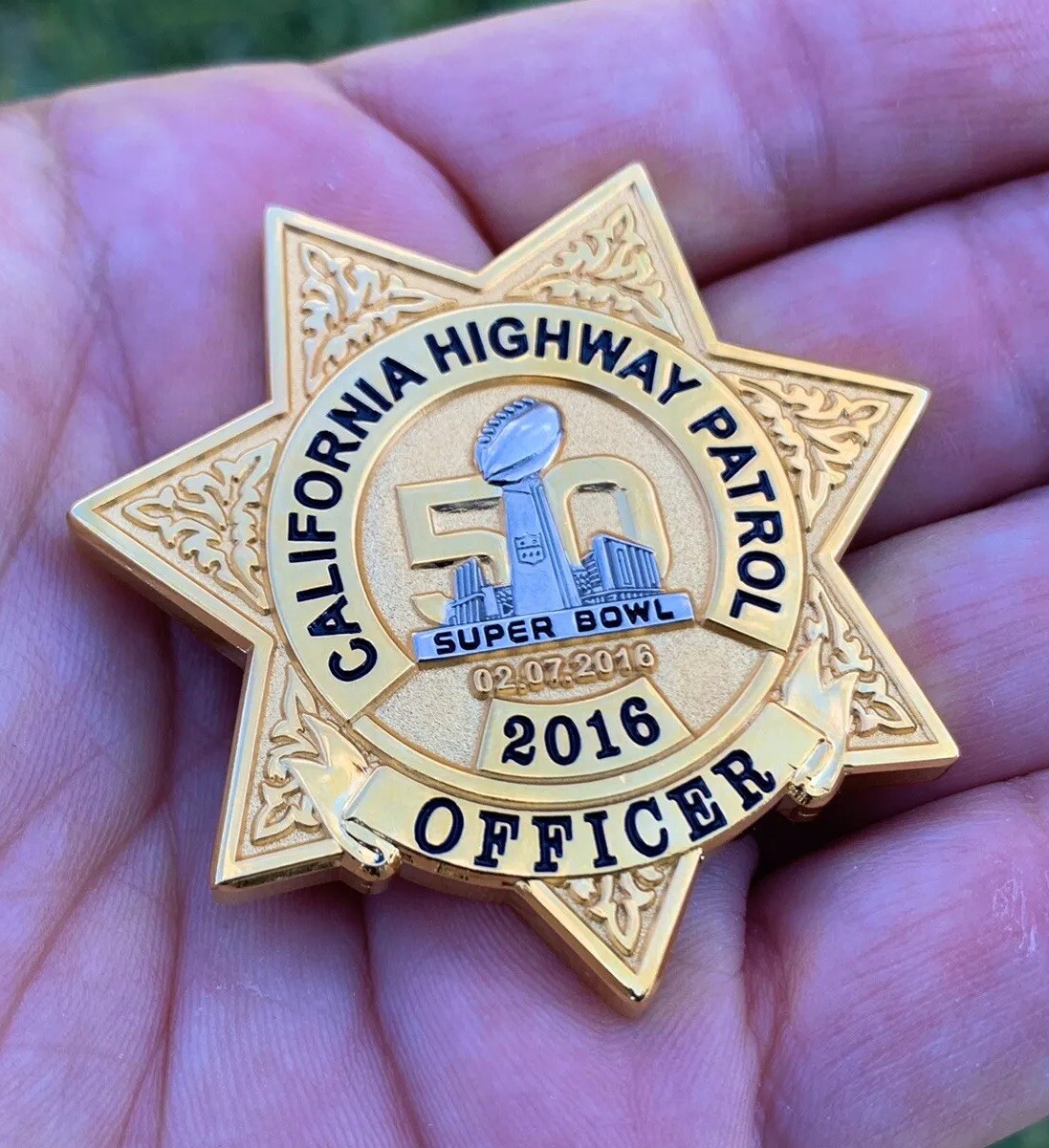 Super Bowl 50 NFL California HWY Patrol CHP Police Challenge Coin Manning Elway