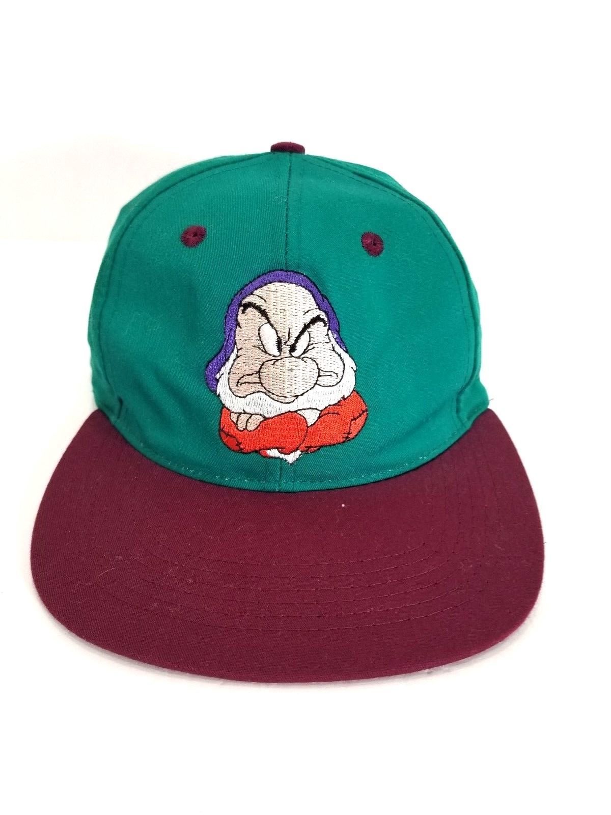 5 x Vintage Grumpy Snow White Seven Dwarfs Snapback Hat Youth flat bill Disney