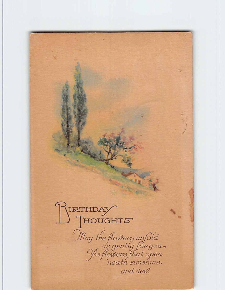 Postcard Birthday Thoughts Countryside Scene