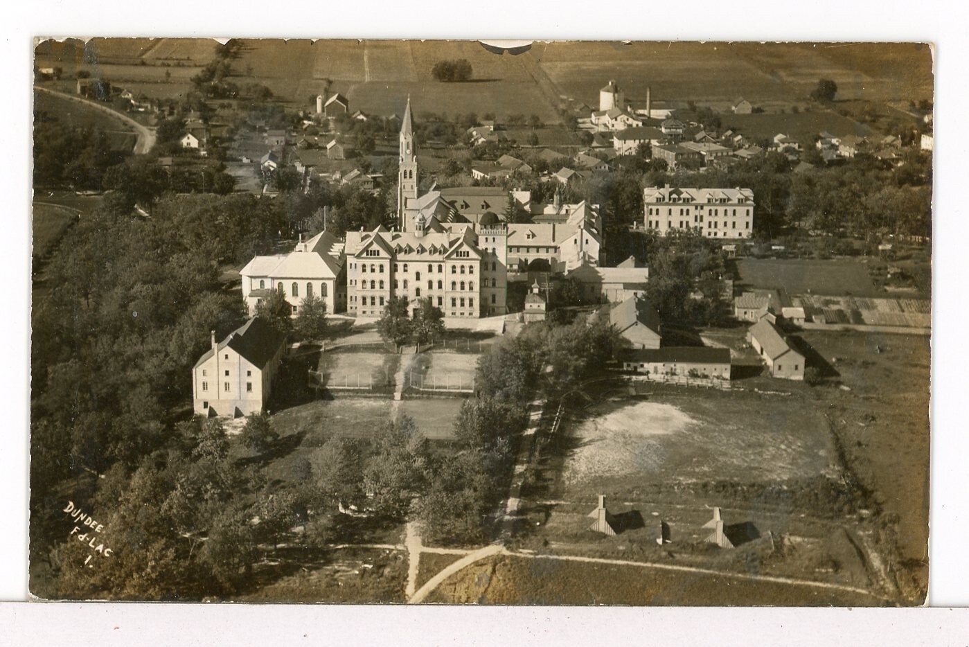 RPPC - Aerial View St. Lawrence Seminary, Mount Calvary, Wisconsin 1938 Postcard