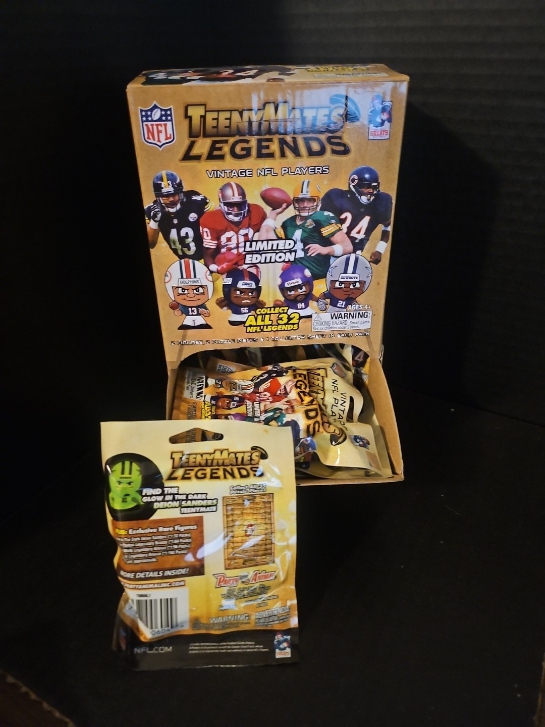 NFL TeenyMates Football Legends ~ LE 2nd Series Mini Blind Packs ~ 4 piece lot