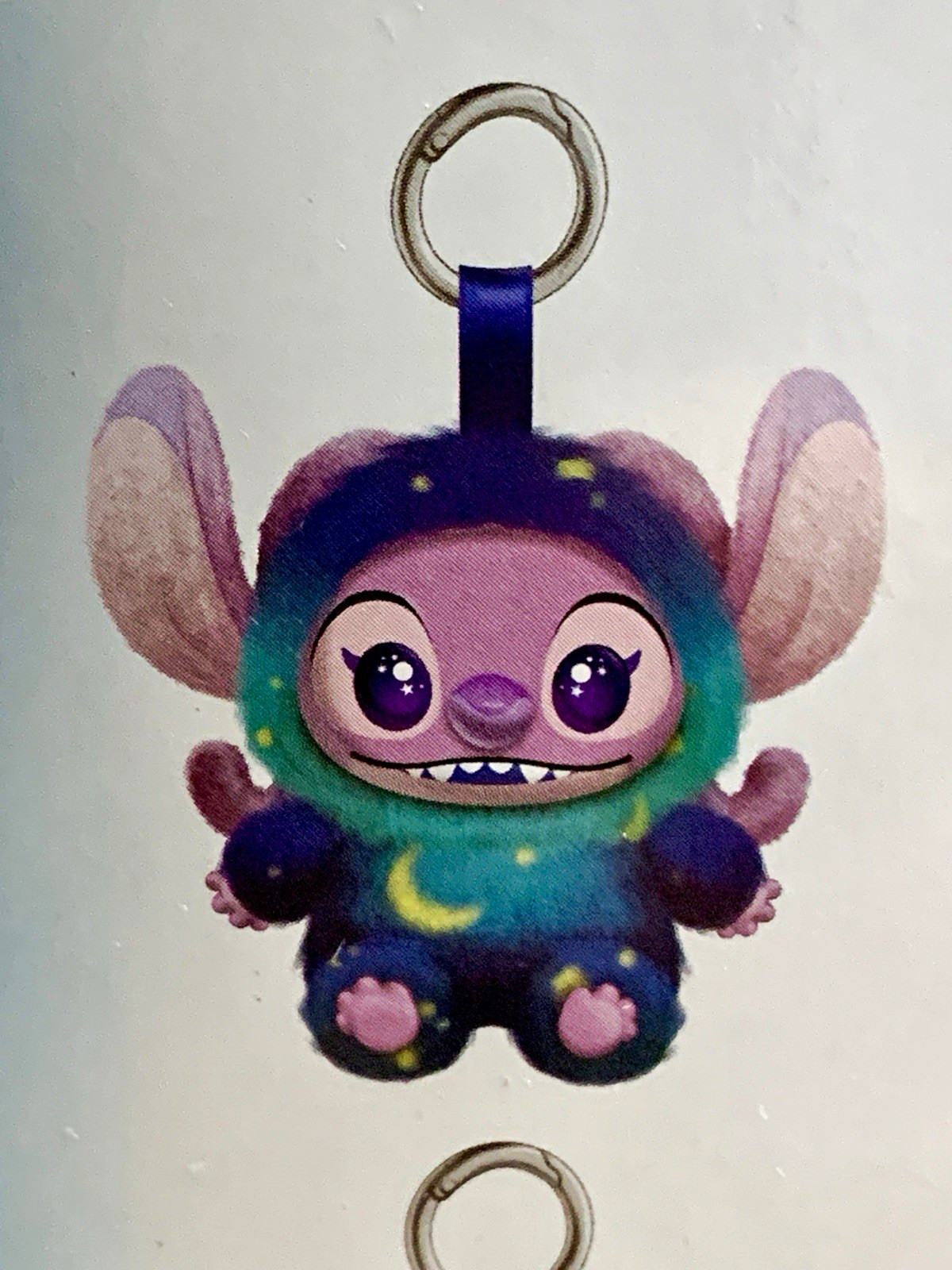 Happy Haul Disney Stitch Sleepy Stars Pink Angel Vinyl Plush Keychain w/ Box NEW