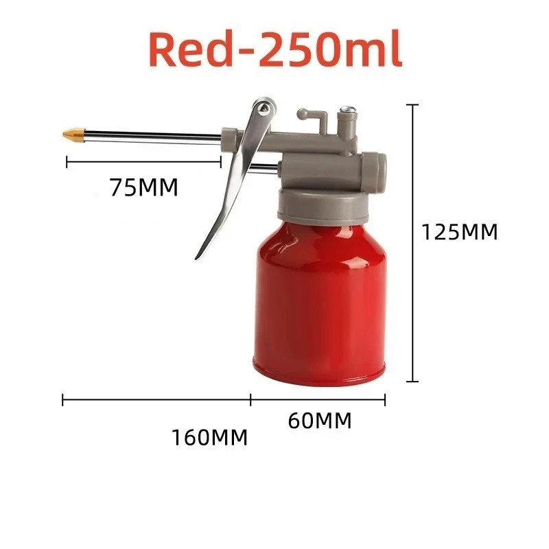 Hand Pump Oiler Can Professional Level 8oz Capacity with Metal Long Flex Spout