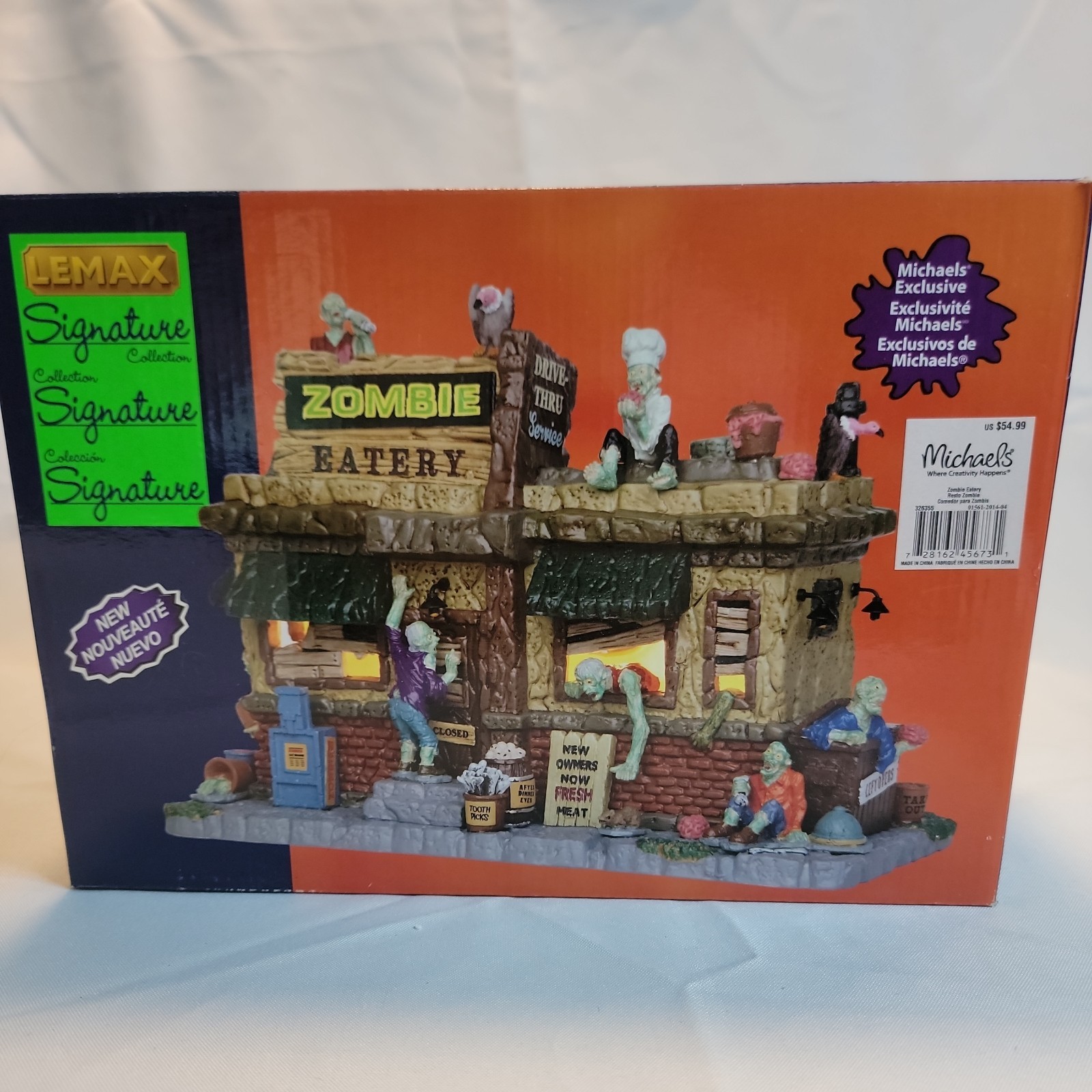 2014 Lemax Spooky Town Zombie Eatery W/ Original Box Works NIB