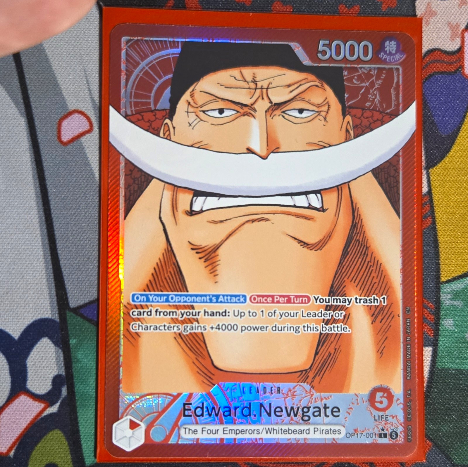 Bandai One Piece OP-09 Four Emperors OP09-001 Edward Newgate Special Holo