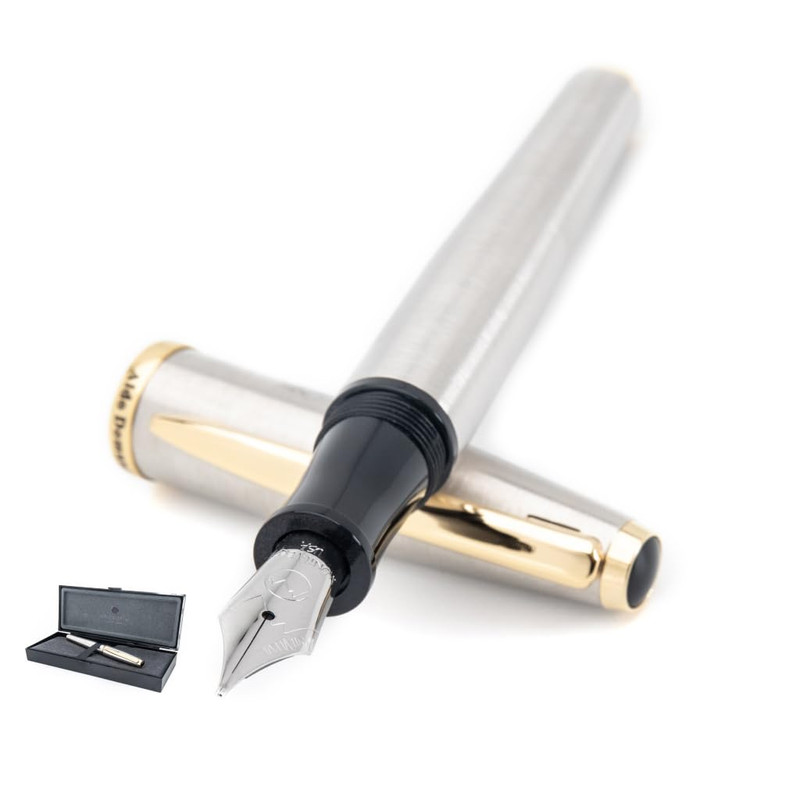 Monteverde Usa Aldo Domani Fountain Pen Brushed - Medium - Luxury Writing Pen -
