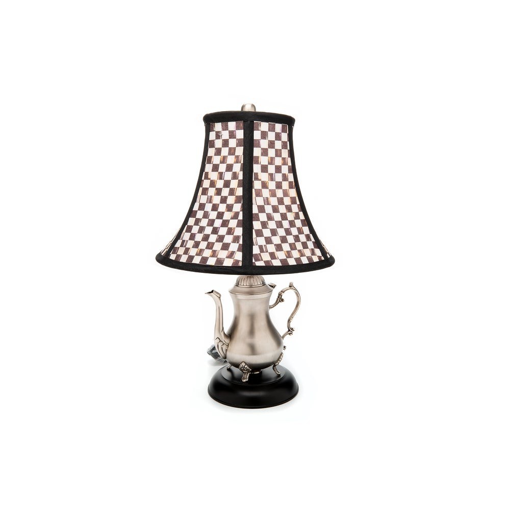 Brand New Mackenziee Childs Courtly Check Teapot Lamp