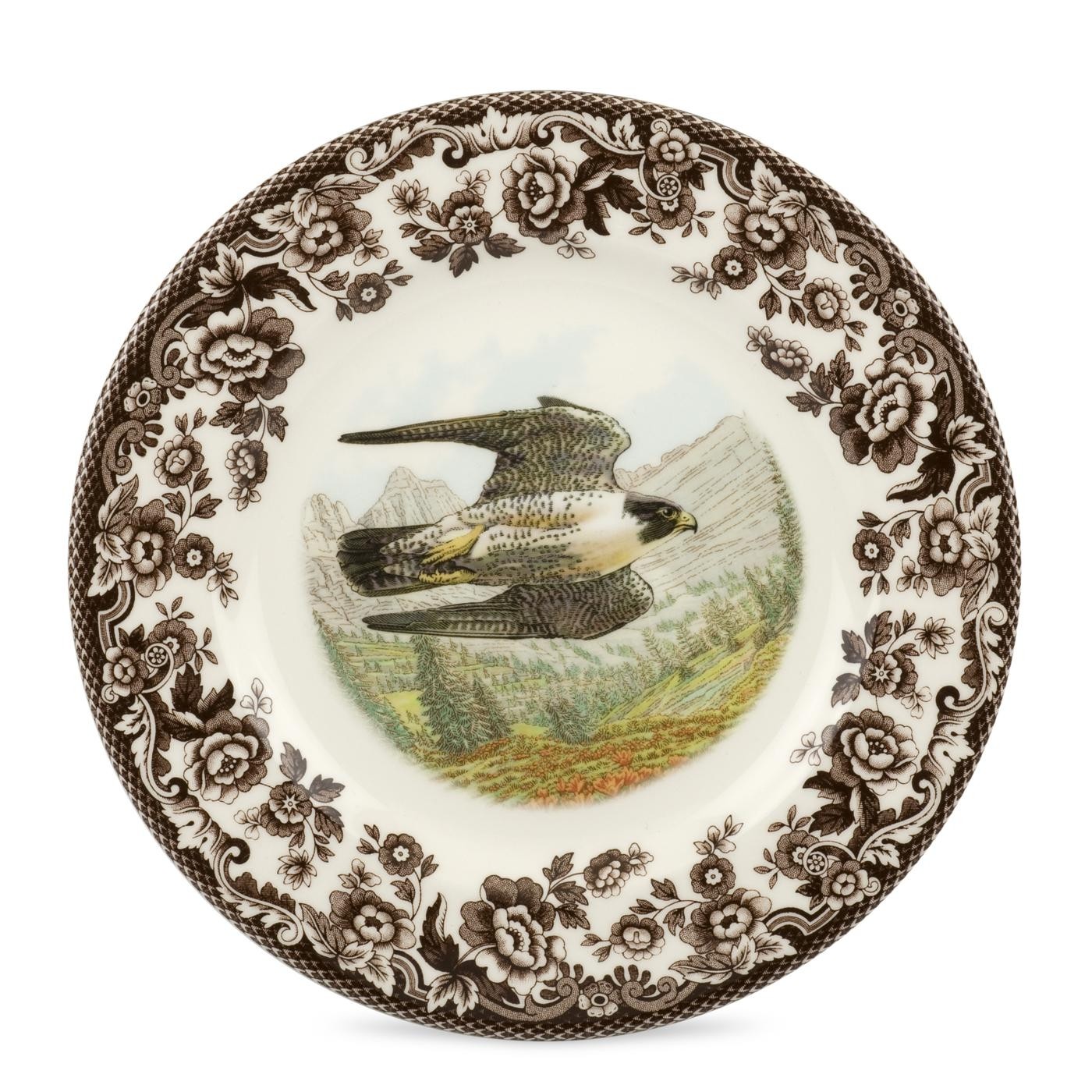 Spode Woodland Birds of Prey Falcon Salad Plate - Earthenware 8 Inch Plate
