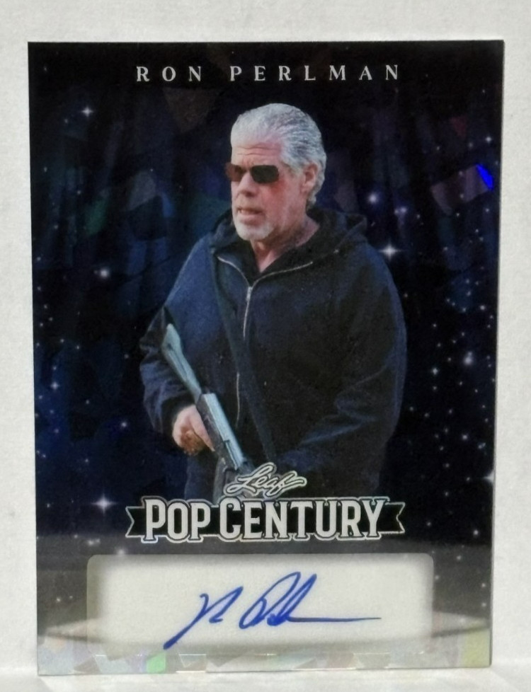 2026 LEAF POP CENTURY RON PERLMAN #BA-RP2 BLUE CRYSTAL AUTO AUTOGRAPH SSP# 1/5