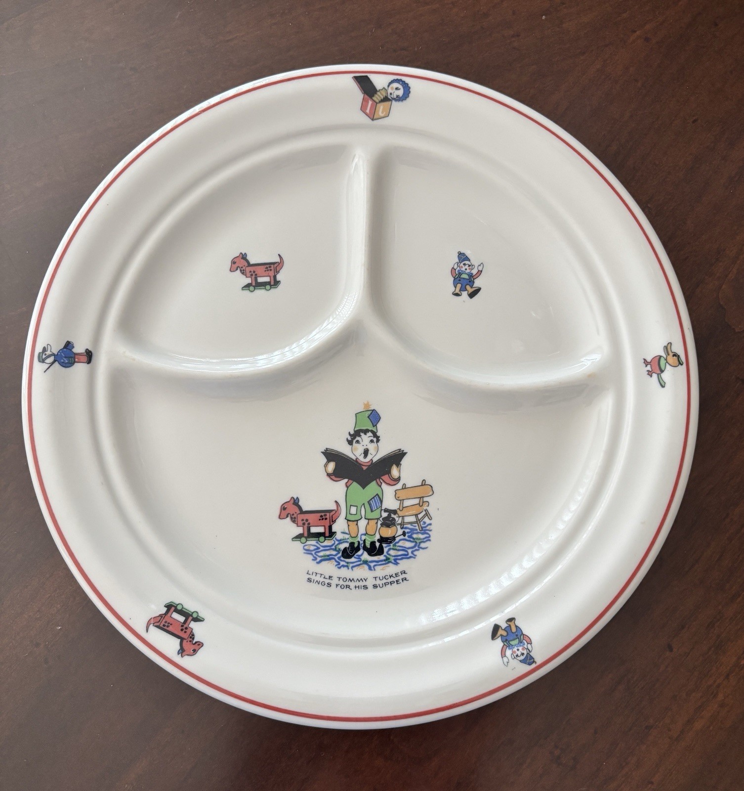 Vintage “Little Tommy Tucker” Section Plate SHENANGO CHINA NEW CASTLE PA USA EUC
