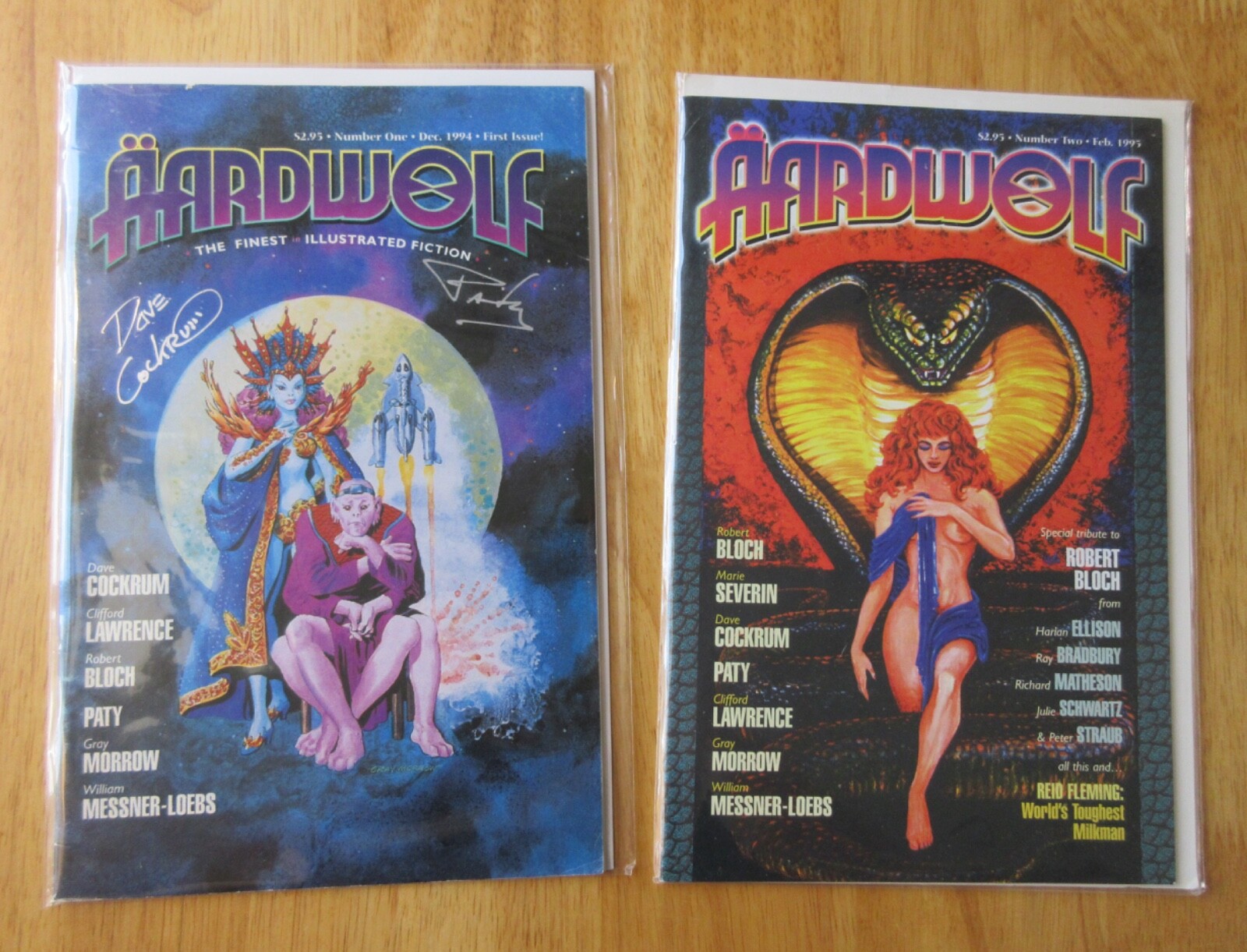 Lot of *2* AARDWOLF (1994/95): #1 **2X SIGNED Cockrum Paty** + #2 (VF)