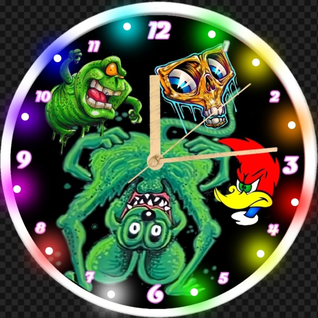 Rat Fink Who Gives A Rats Ass Led Lights Garage Man Cave Clock Personalized 