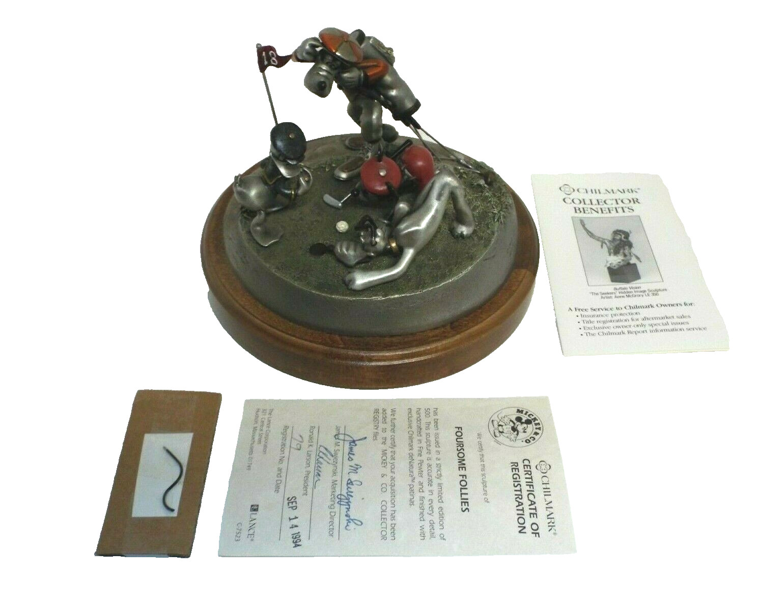 Chilmark 1996 Fine Pewter Mickey Foursome Follies Figurine NO.79 LE ONLY 500 