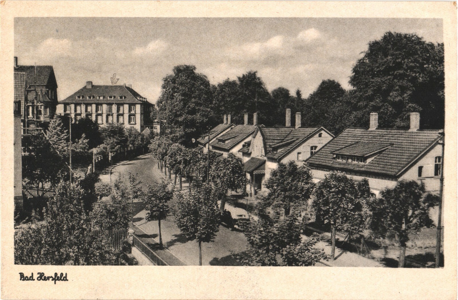 Bad Hersfeld Germany Kur Hotel Street View White Border Postcard Unused