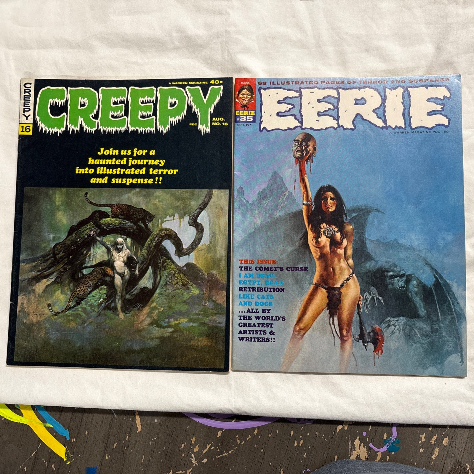Creepy Magazine 16 & Eerie 35🔥WARREN🔥RARE🔥FRAZETTA🔥HORROR🔥DECAPITATION