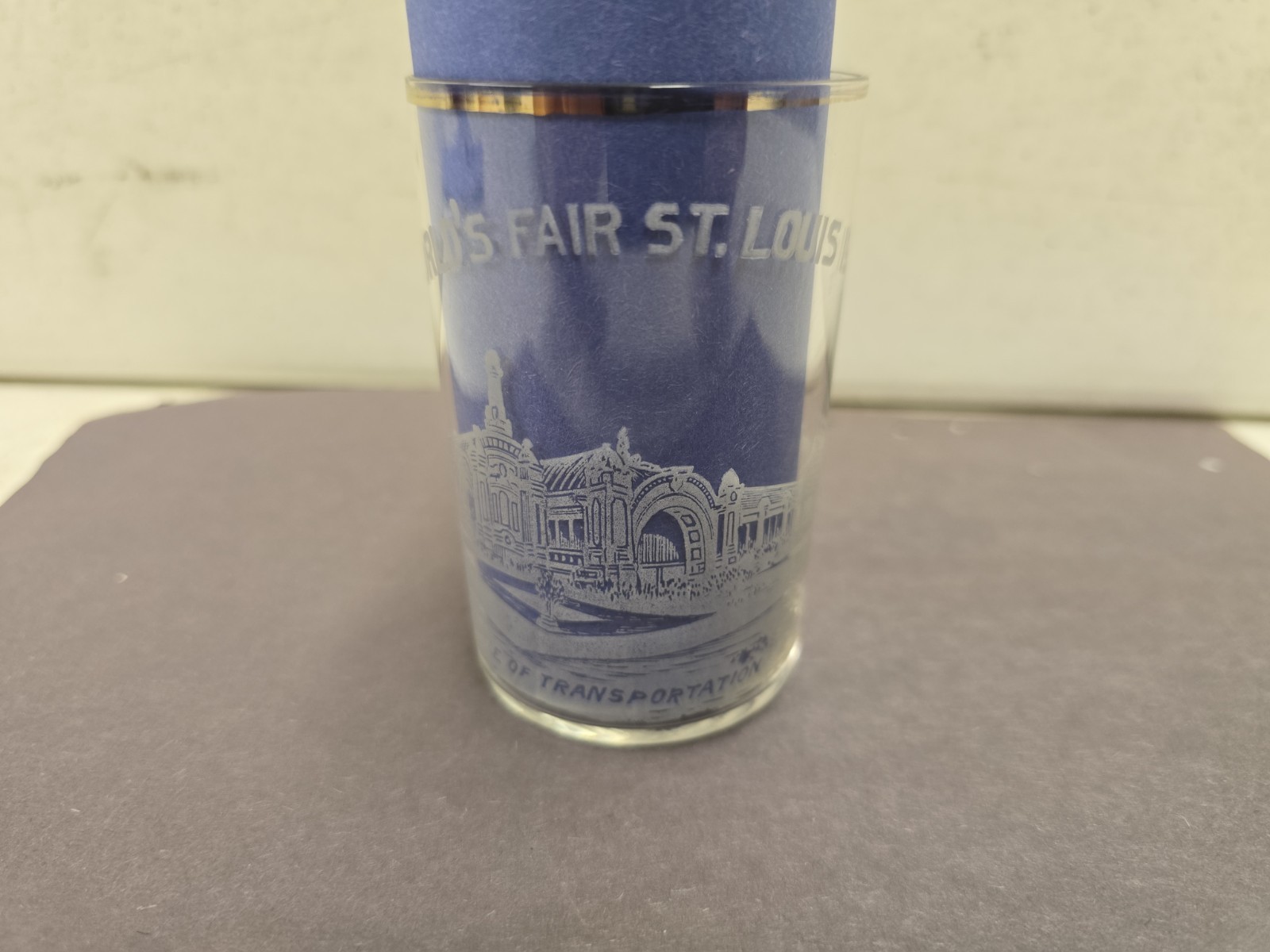 Antique 1904 Worlds Fair St Louis Palace Of Transportation Souvenir Beer Glass