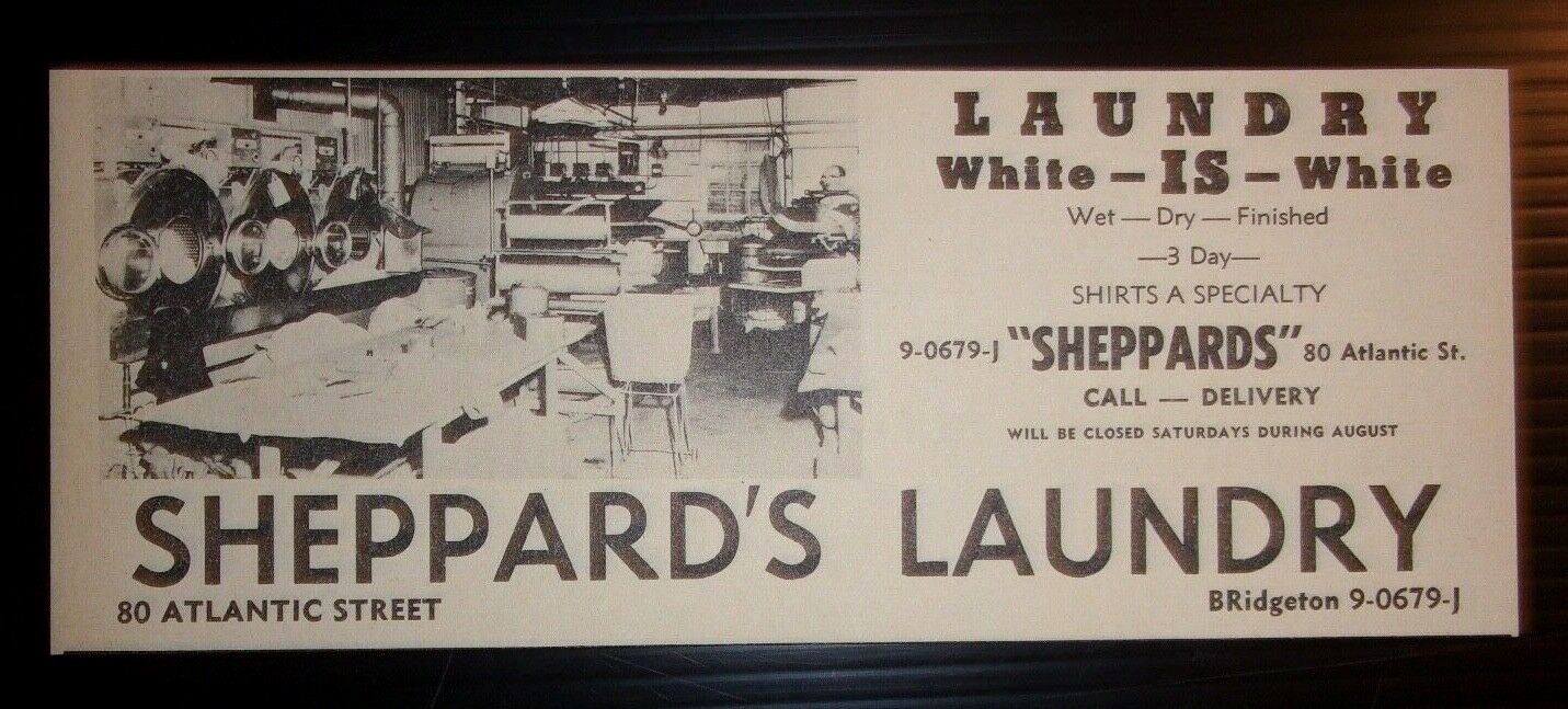 1955 Sheppard's Laundry Advertisement Bridgeton, NJ