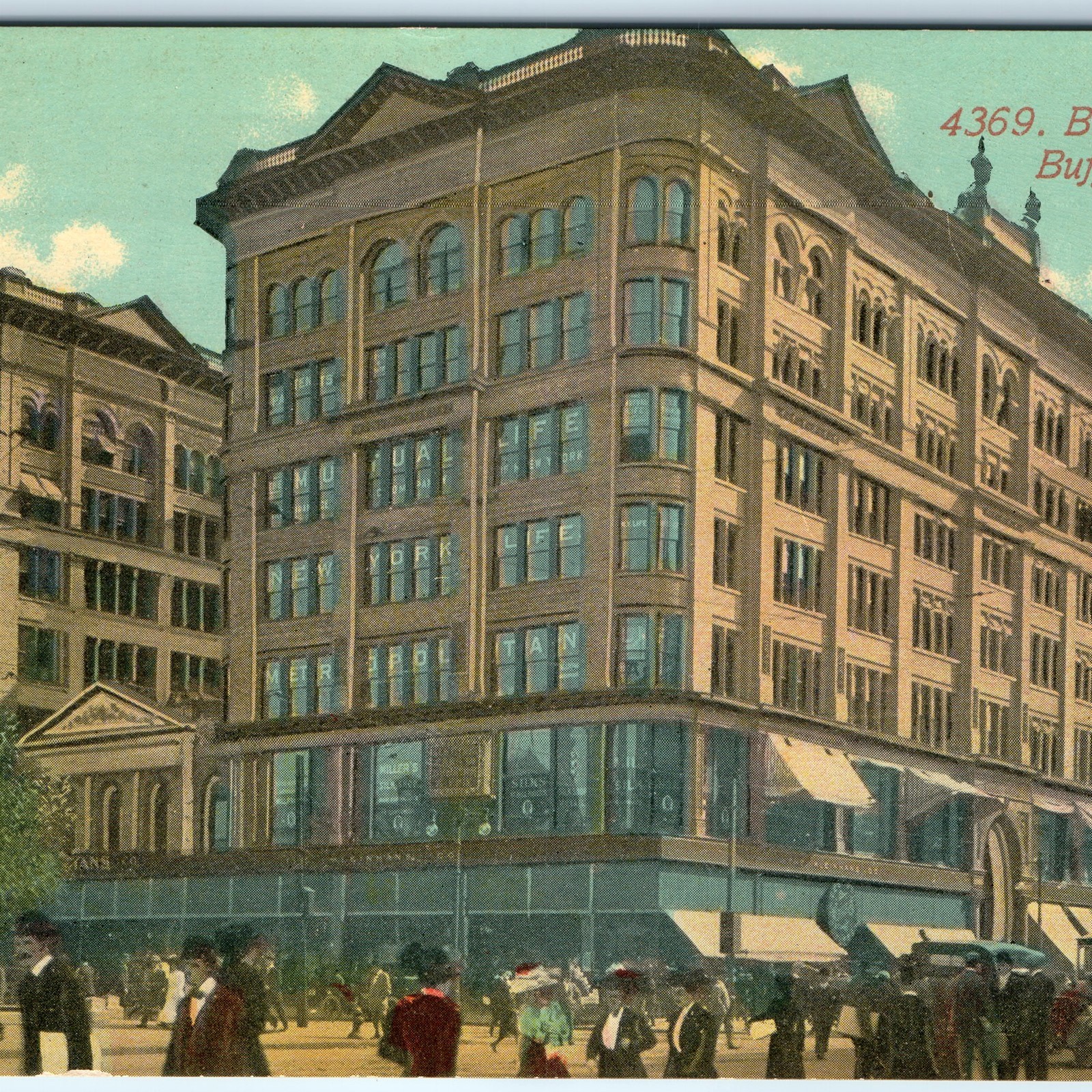 c1900s Buffalo, NY Brisbane Building Postcard Main St City View Streetcar DB c1900s Buffalo, NY Brisbane Building Postcard Main St City View Streetcar DB