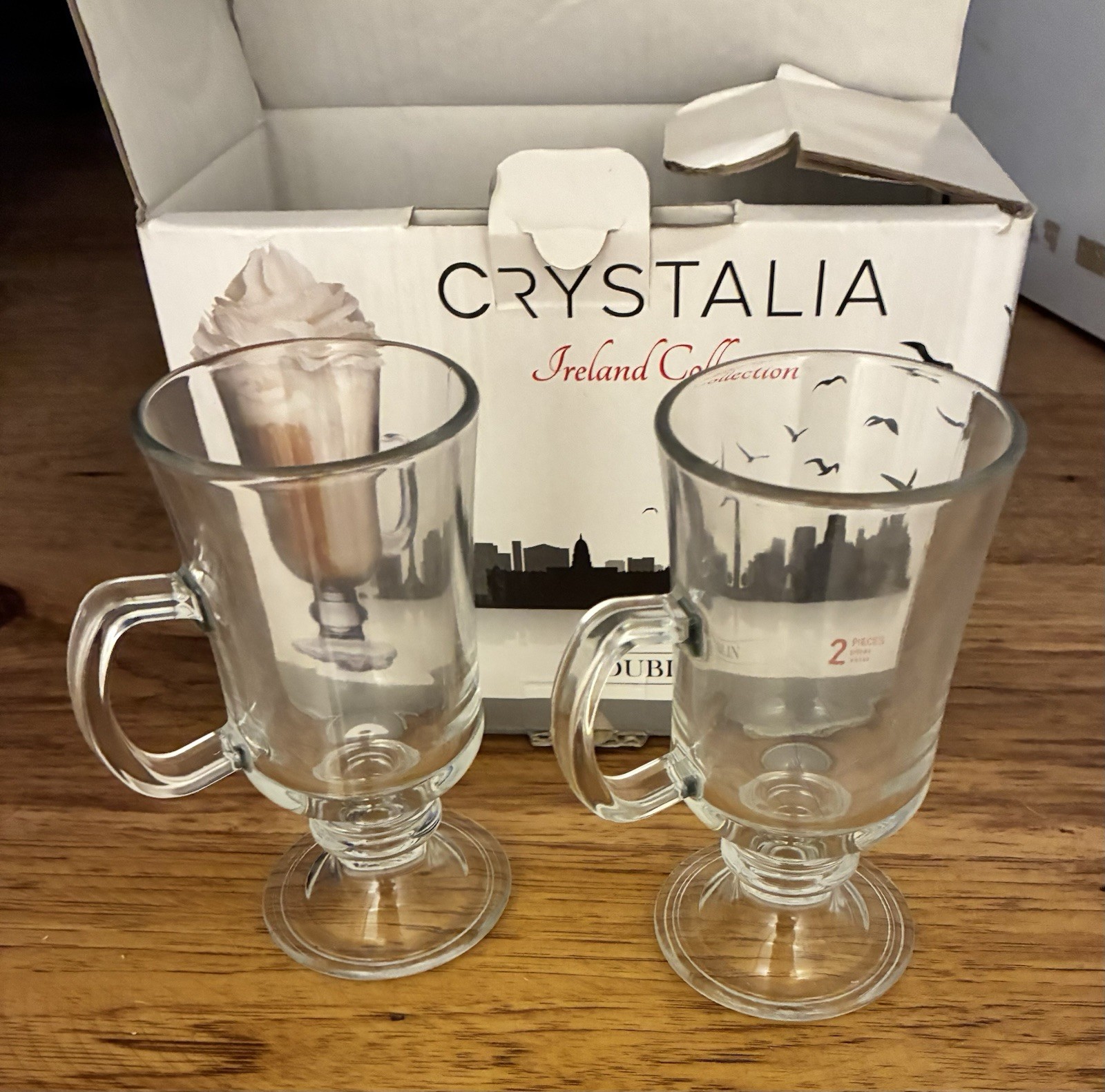 Crystalia Irish Coffee Mug Set 2 Piece Ireland Crystalia Irish Coffee Mug Set 2 Piece Ireland