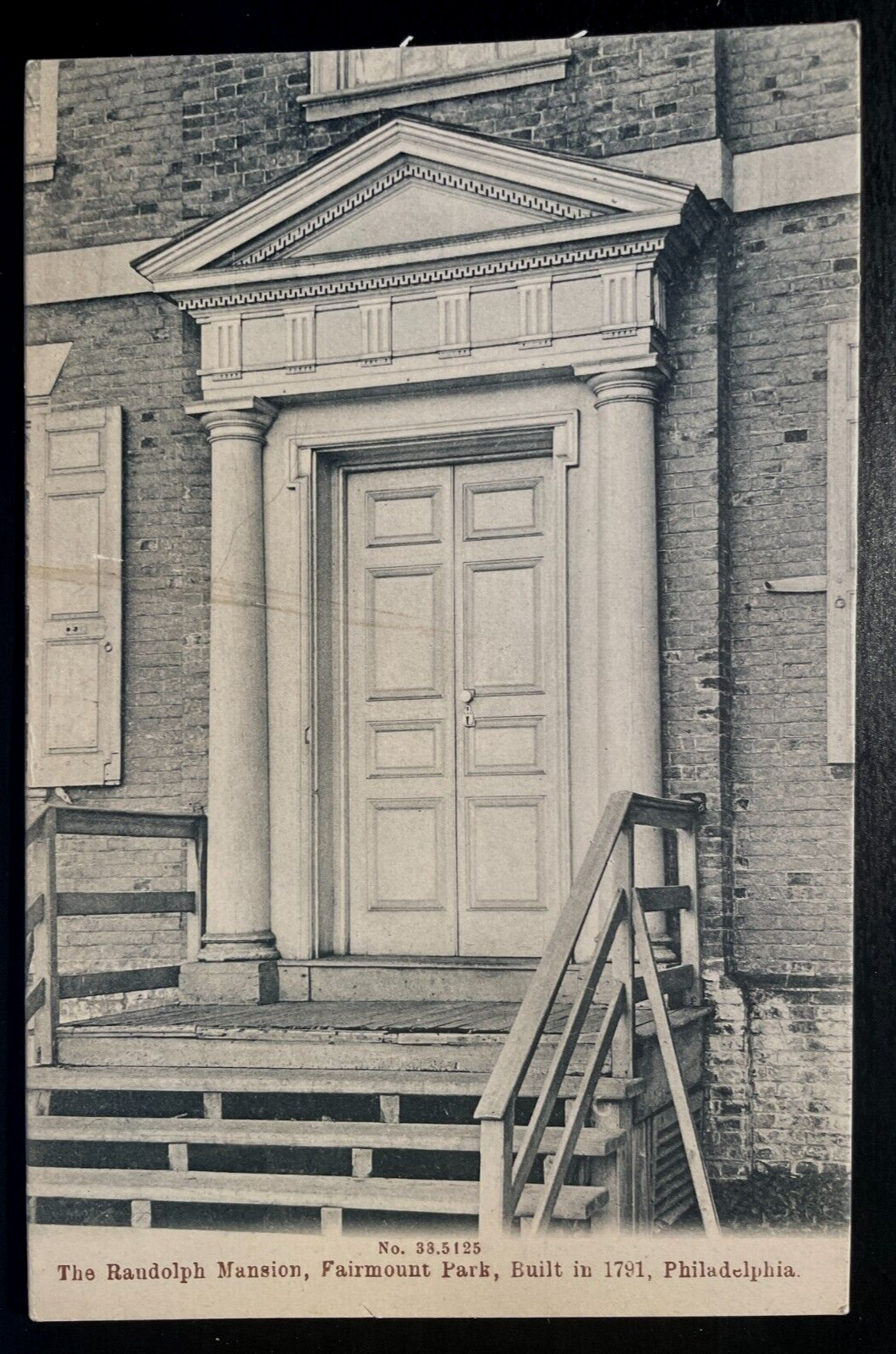 Vintage Postcard 1907-1915 The Randolph Mansion Doorway, Philadelphia, PA