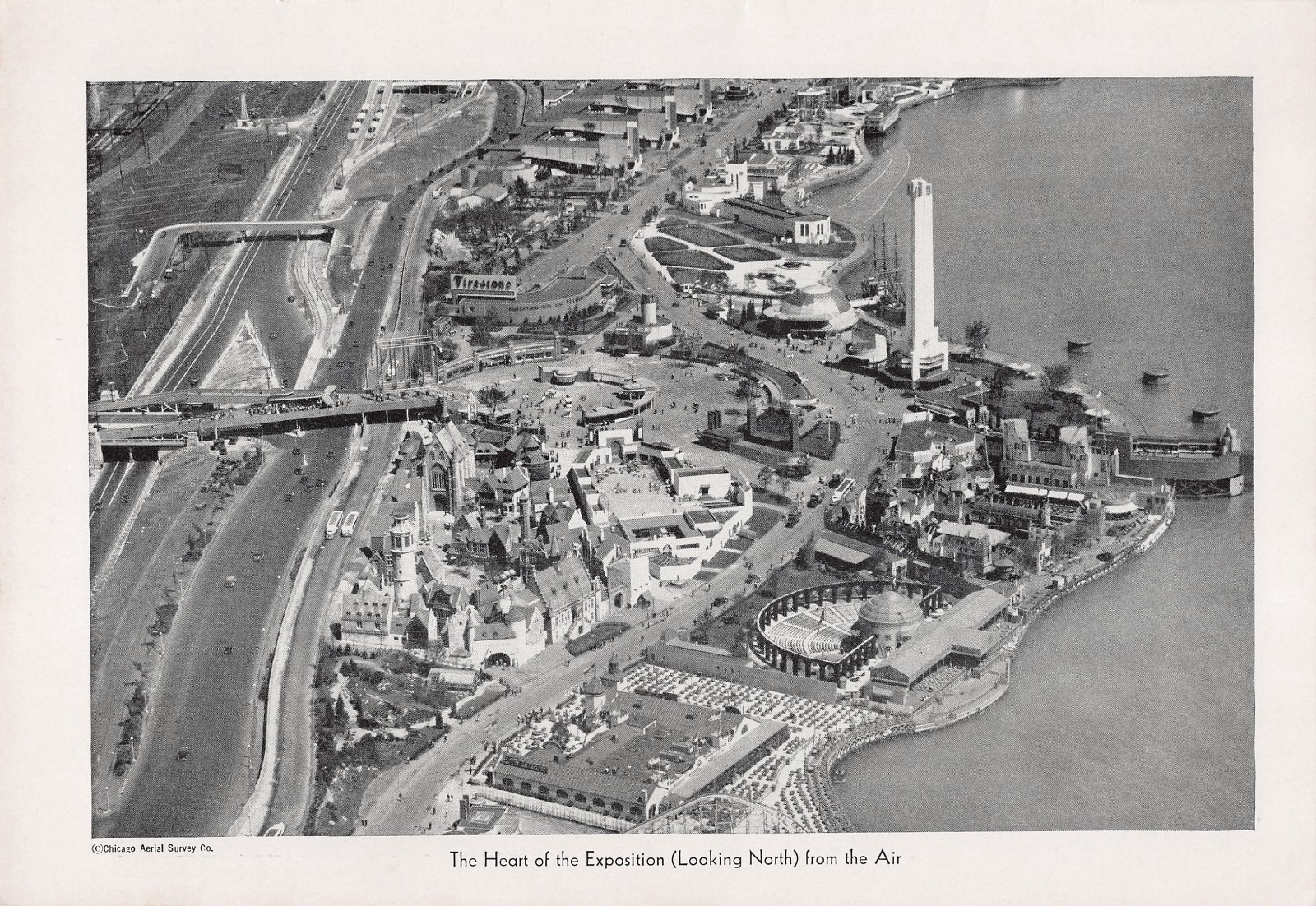 Aerial View Heart of Exposition 1933 Chicago World\'s Fair Souvenir Book Excerpt