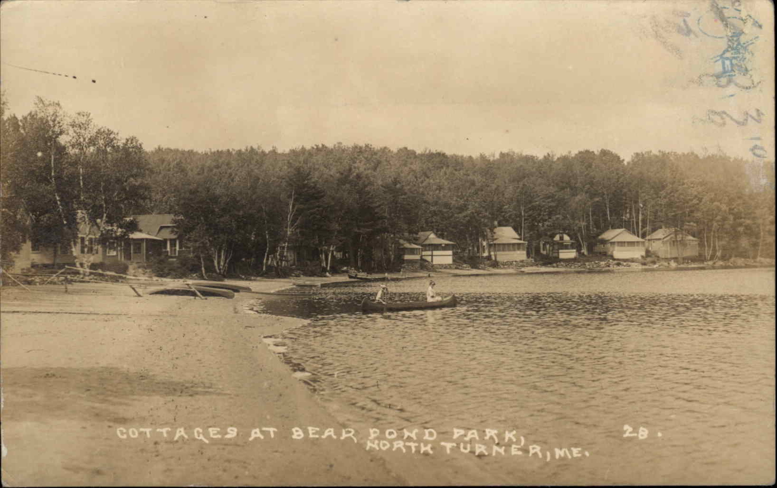 EASTERN ILLUSTRATING EI RPPC North Turner Maine ME Bear Pond Park Cottages