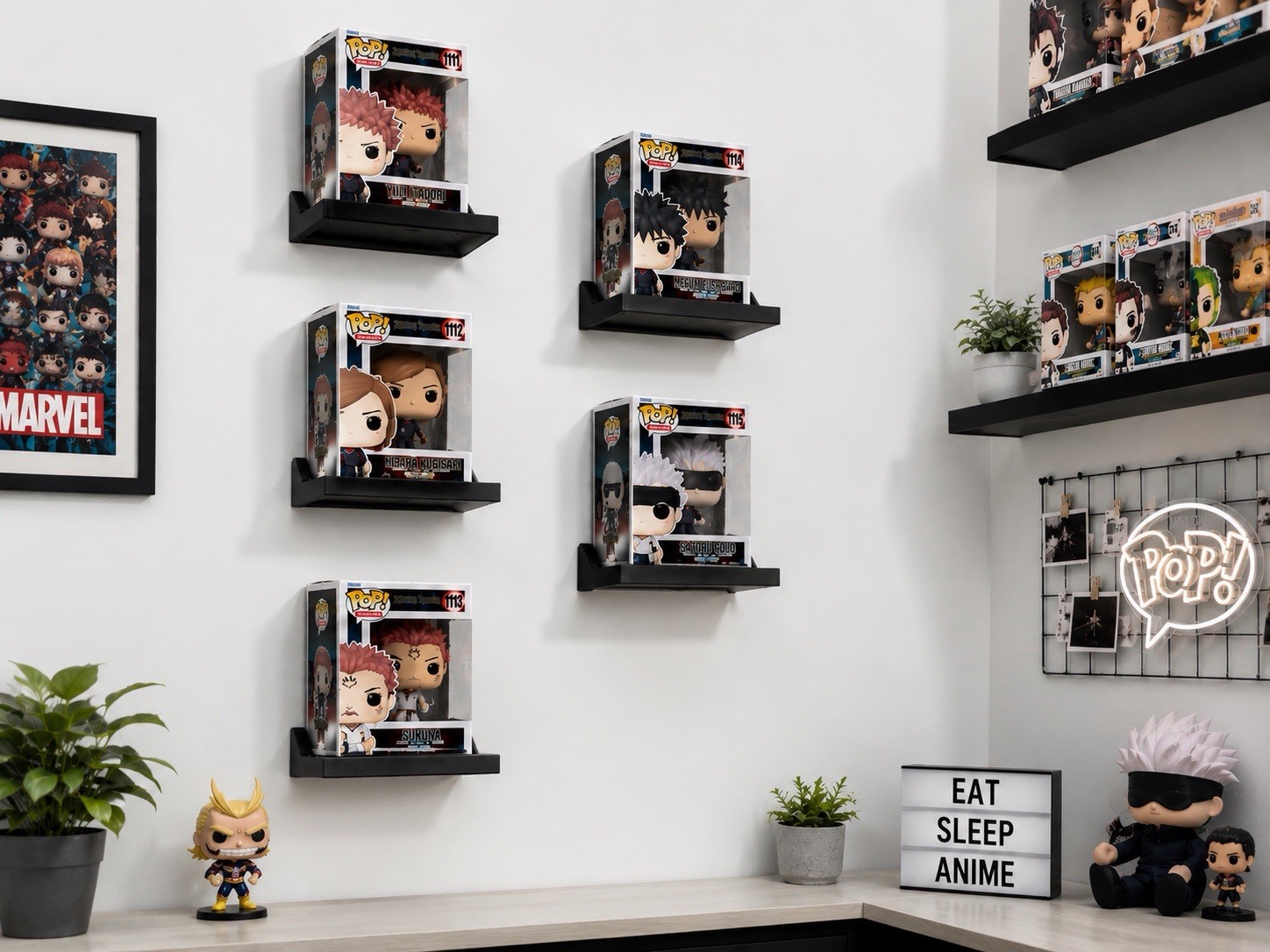 6 Funko Pop Box Wall Mount: Black - Standard Box Size 6 Funko Pop Box Wall Mount: Black - Standard Box Size