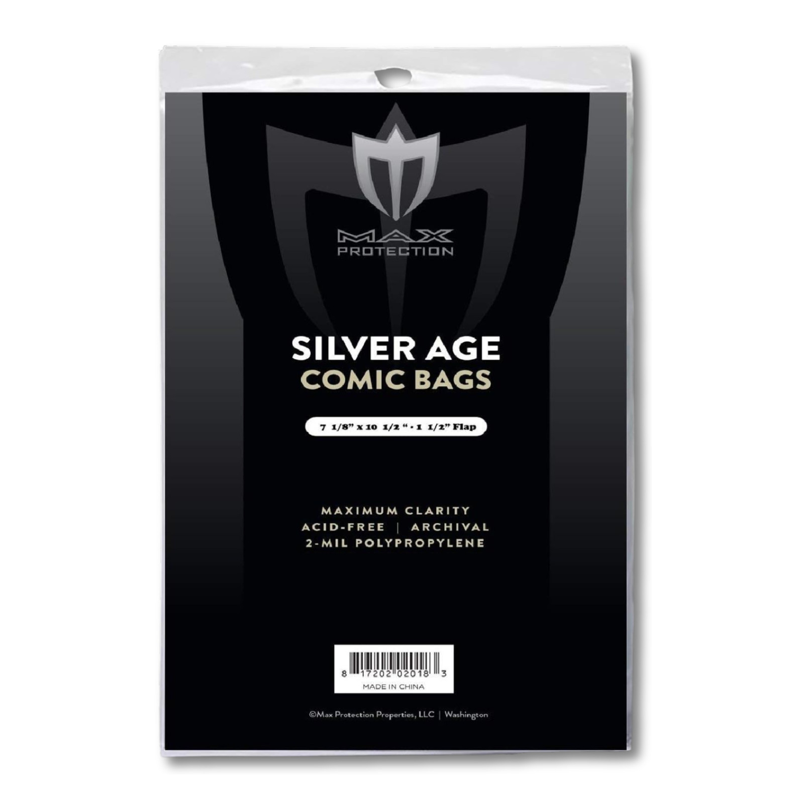 100 MAX PRO SILVER AGE 7-1/8 X 10-1/2 COMIC BOOK STORAGE BAGS SLEEVES ARCHIVAL