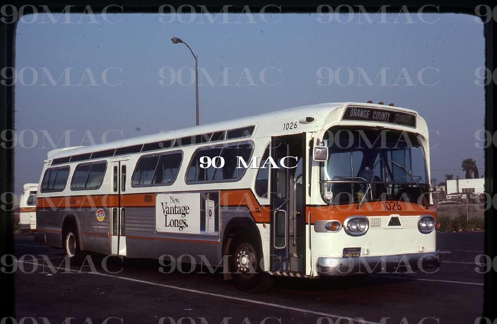 OC TRANSIT DISTRICT-OCTD GM COACH Bus #1026. Original Slide 1977.