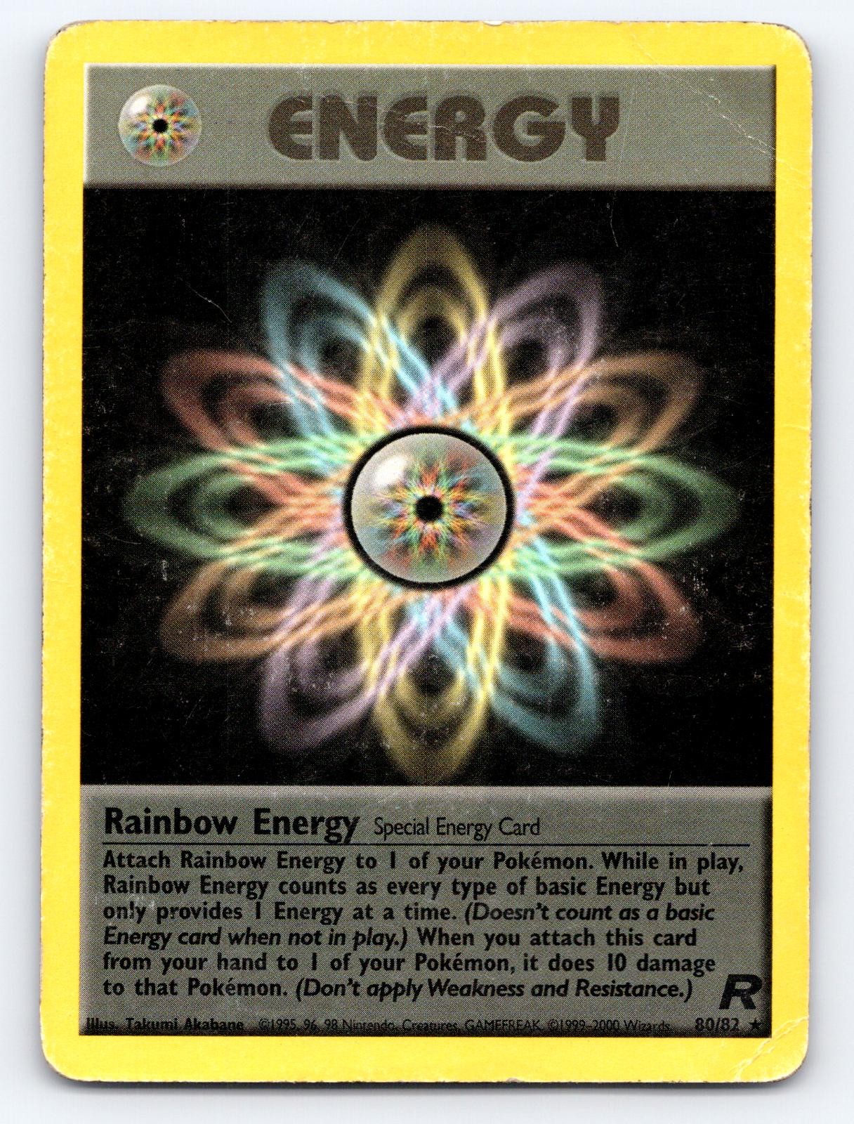 Rainbow Energy 80/82 Rare Team Rocket Pokemon Unlimited Damaged