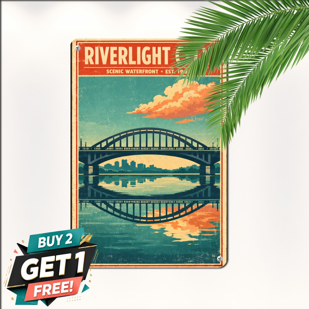 Stone Arch Bridge Minneapolis Sign Vintage Minnesota Travel Metal Plaque
