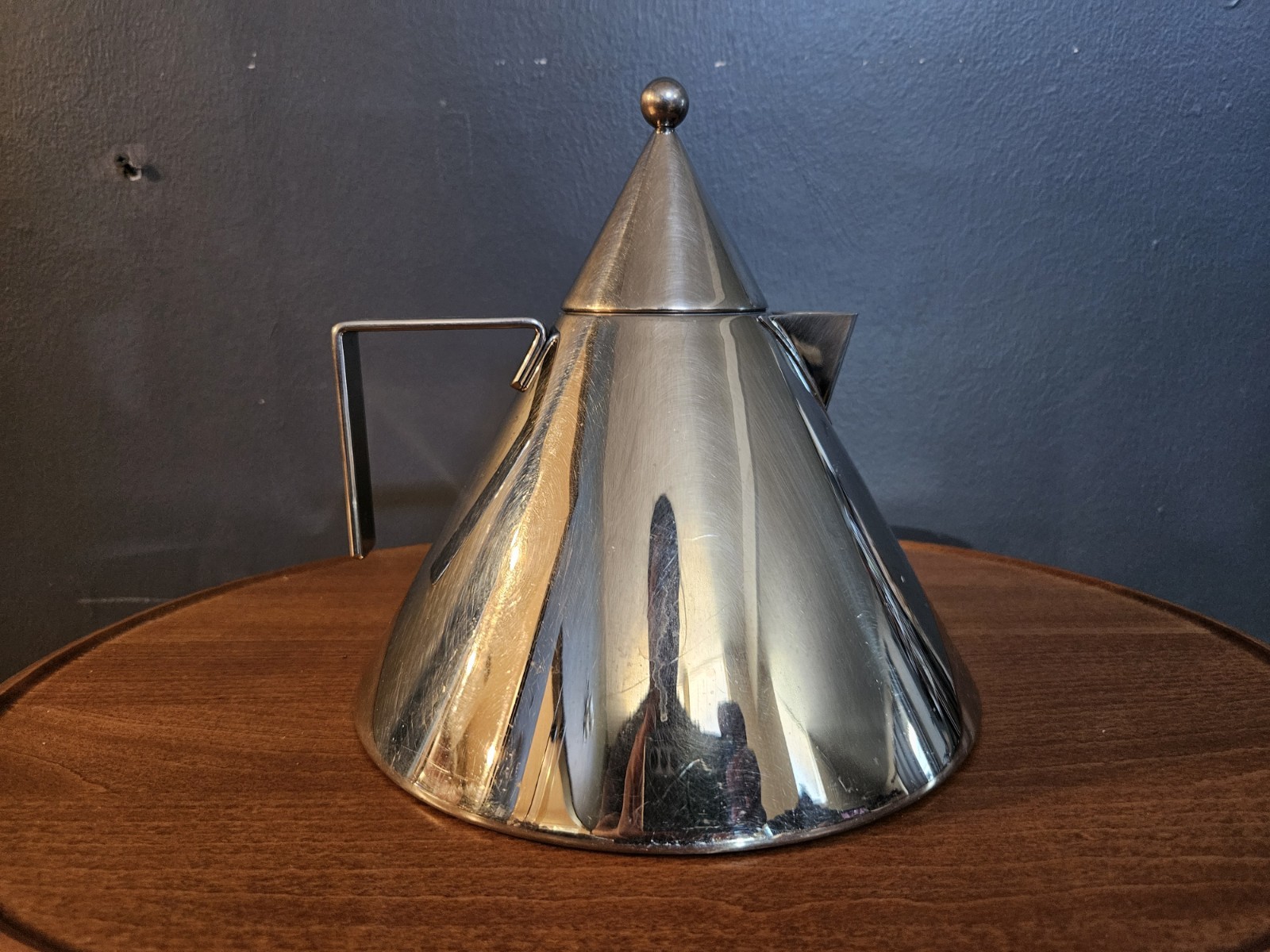 Alessi Il Conico Tea Kettle Aldo Rossi Italy Inox Stainless Steel Postmodern