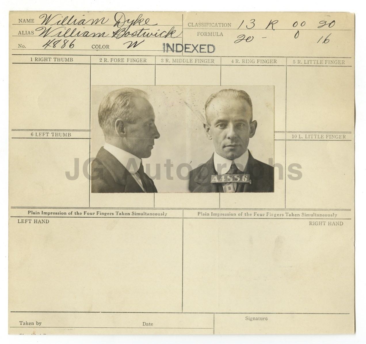 Wanted Sheet - William Dyke - Burglary, Larceny - Menard, IL - 1920