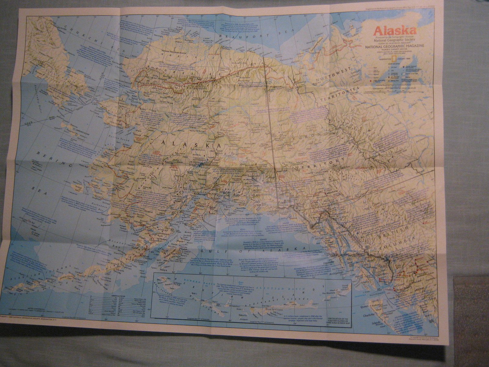 ALASKA MAP THE MAKING OF AMERICA + HISTORY National Geographic January 1984