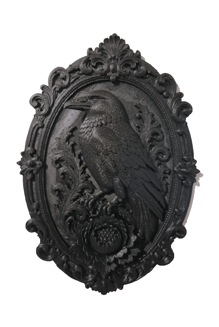 new black 8 inch goth  / Victorian Raven Frame Halloween decorations