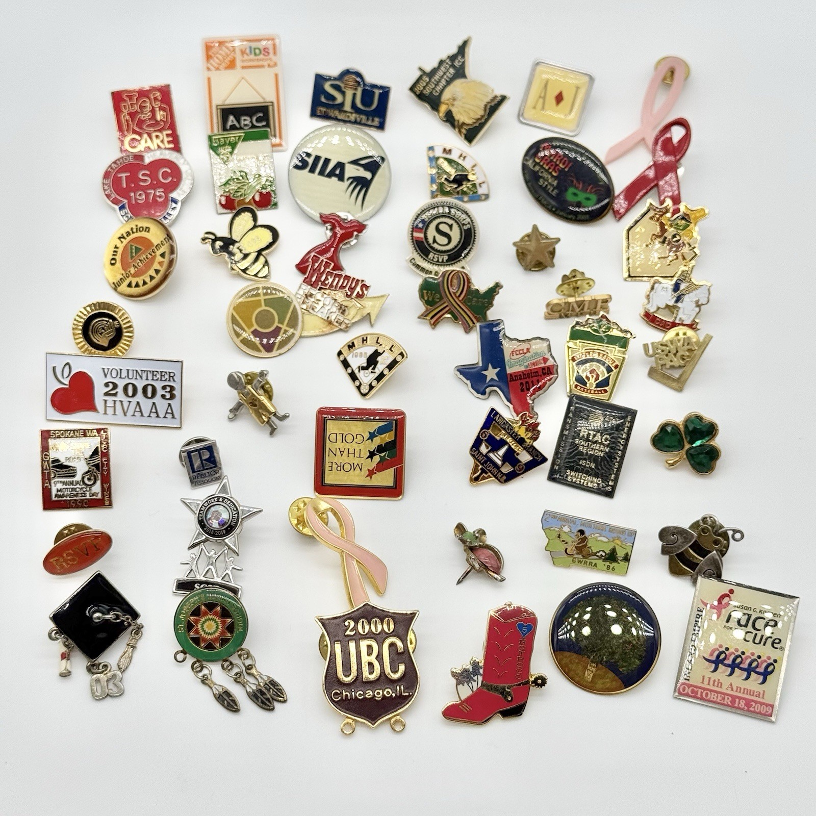 Various Lapel Pins Lot Of 48 Vintage
