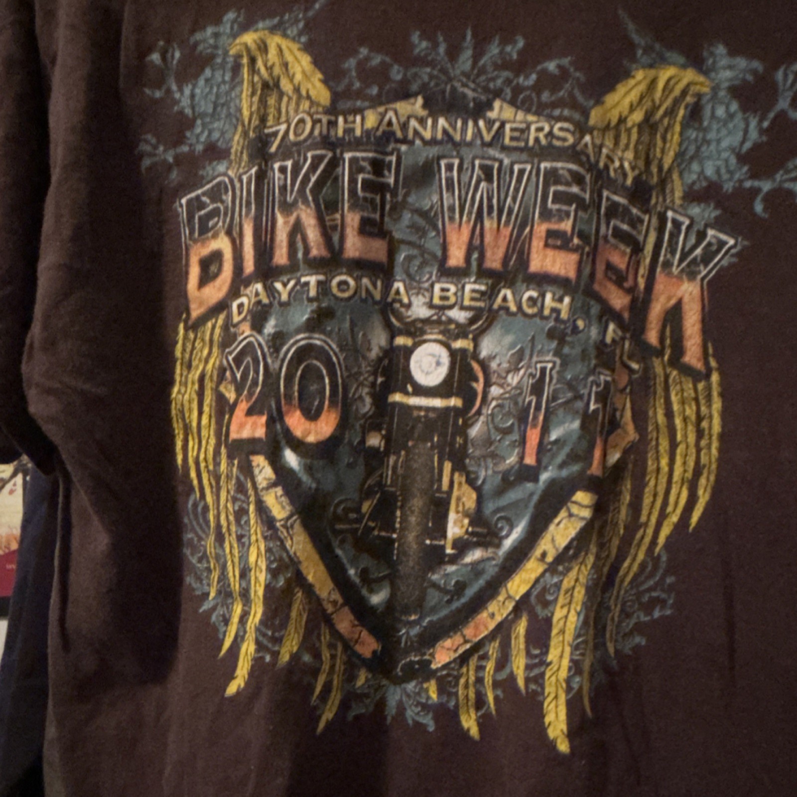 Gildan Heavy Cotton 70th Anniversary Bike Week Daytona Beach FL 2011 Tee L Gildan Heavy Cotton 70th Anniversary Bike Week Daytona Beach FL 2011 Tee L