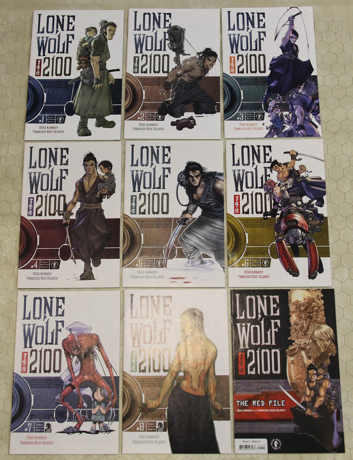 LONE WOLF 2100 (2002) Set #1 - 8 & THE RED FILE NM (Dark Horse Comics lot) 